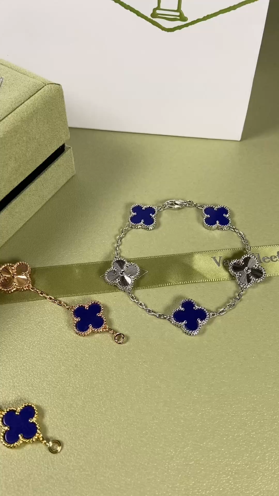 Van Cleef & Arpels lapis lazuli clover bracelet