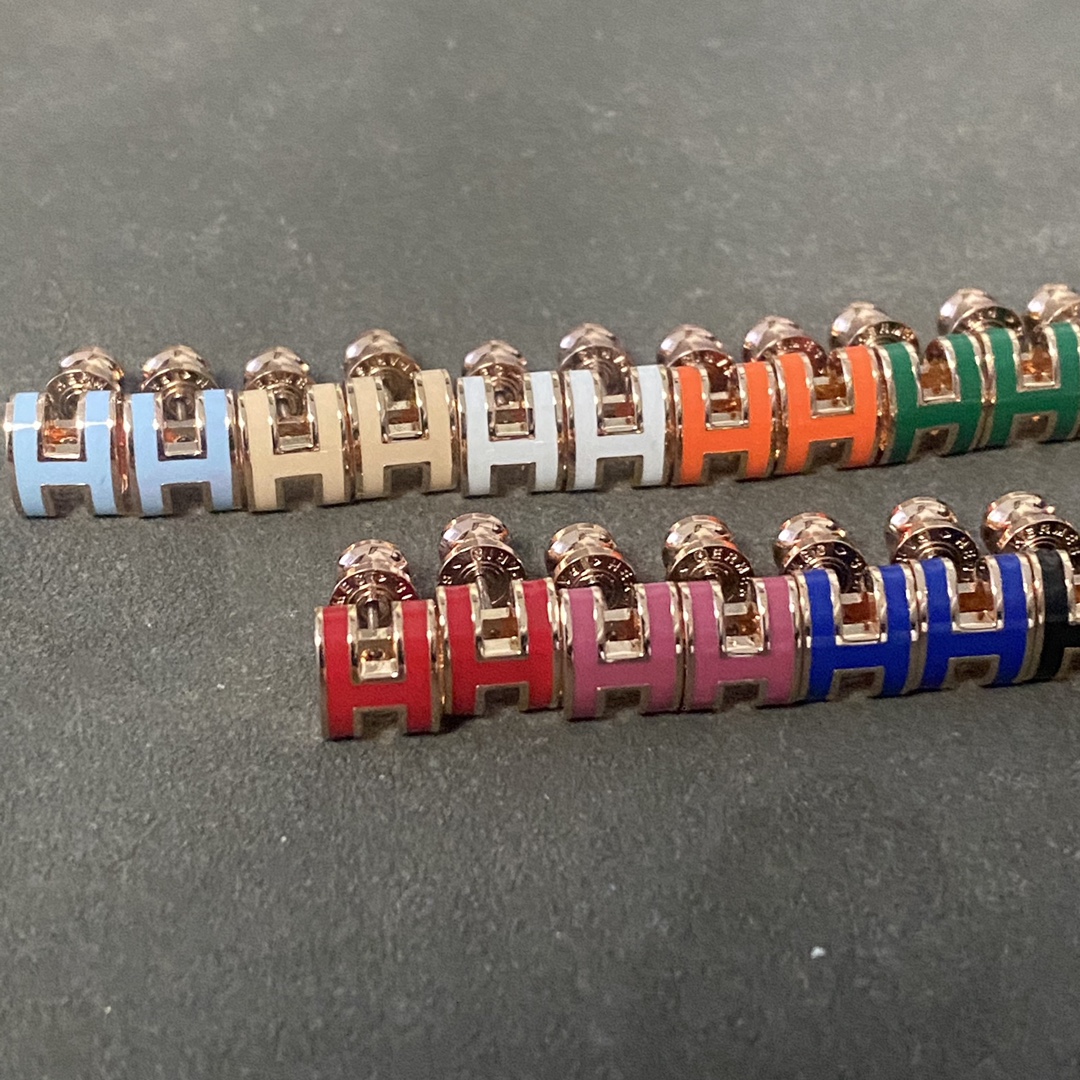 Hermes Stud Earrings Mini H Enamel Stud Earrings