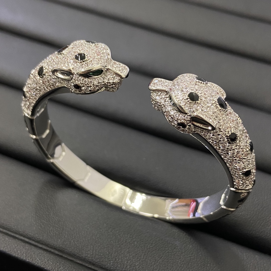 Cartier Bracelet Double-headed leopard bracelet full of diamond spots