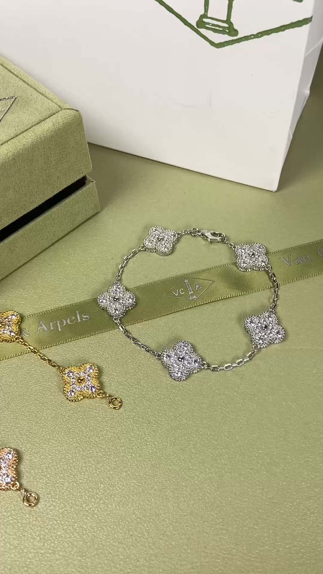 Van Cleef & Arpels  Diamond four-leaf clover bracelet
