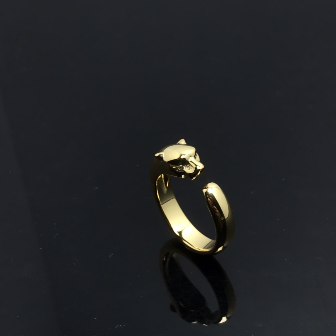 Cartier Rings New women's small head and tail full of diamond leopard head rings