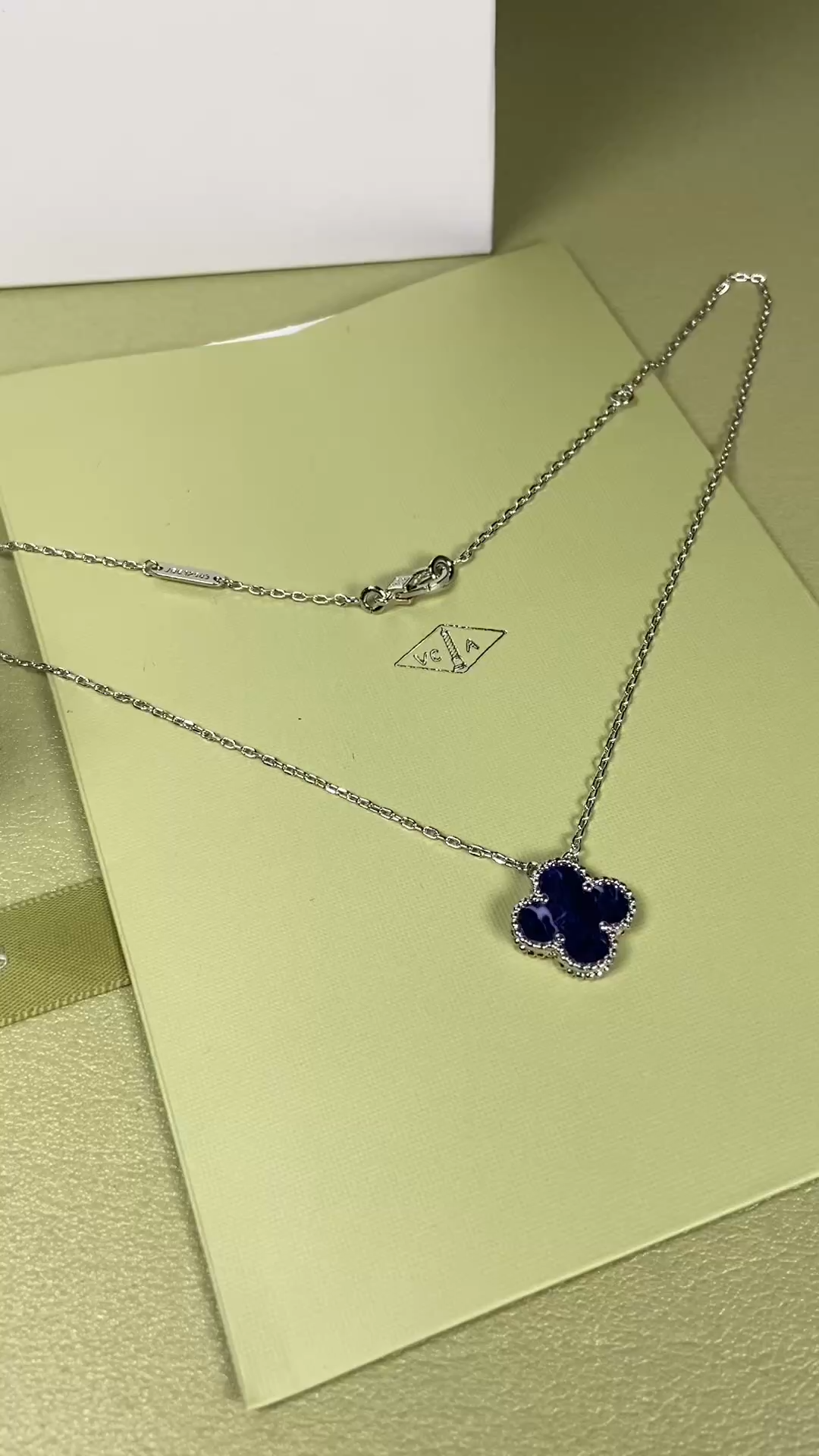 Van Cleef & Arpels Peter blue four-leaf clover necklace