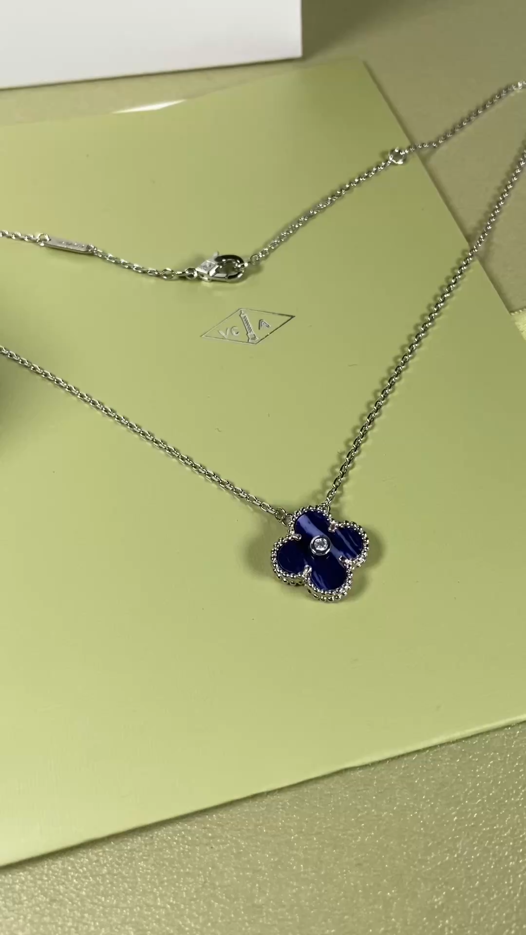Van Cleef & Arpels Peter blue four-leaf clover necklace