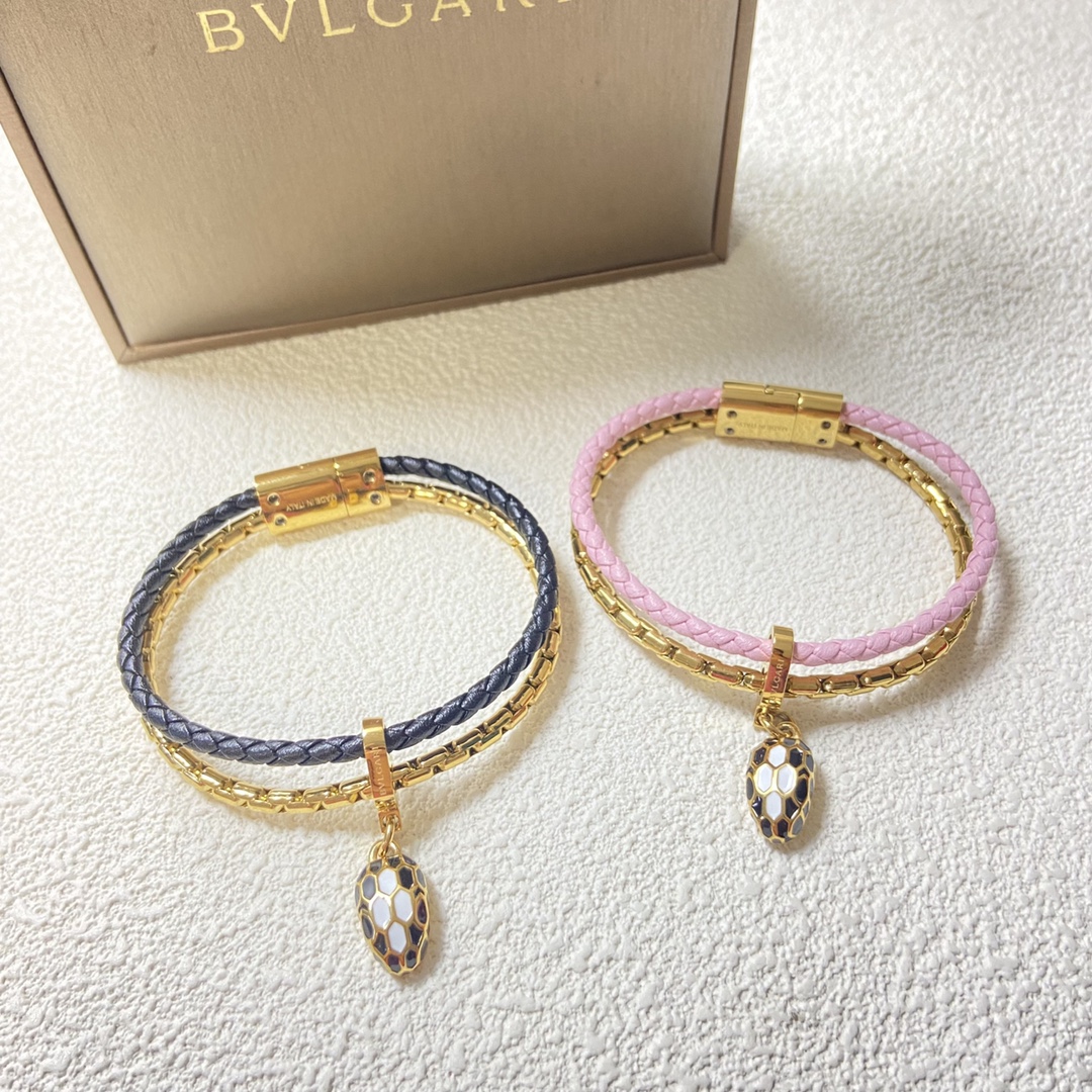 Bulgari Leather Rope New snake scalp rope bracelet