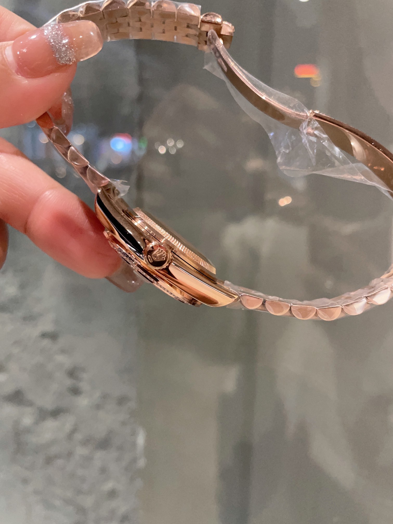 Rolex Diary Women's Classic Solid Five-Bead Steel Strap - Original Press-Buckle