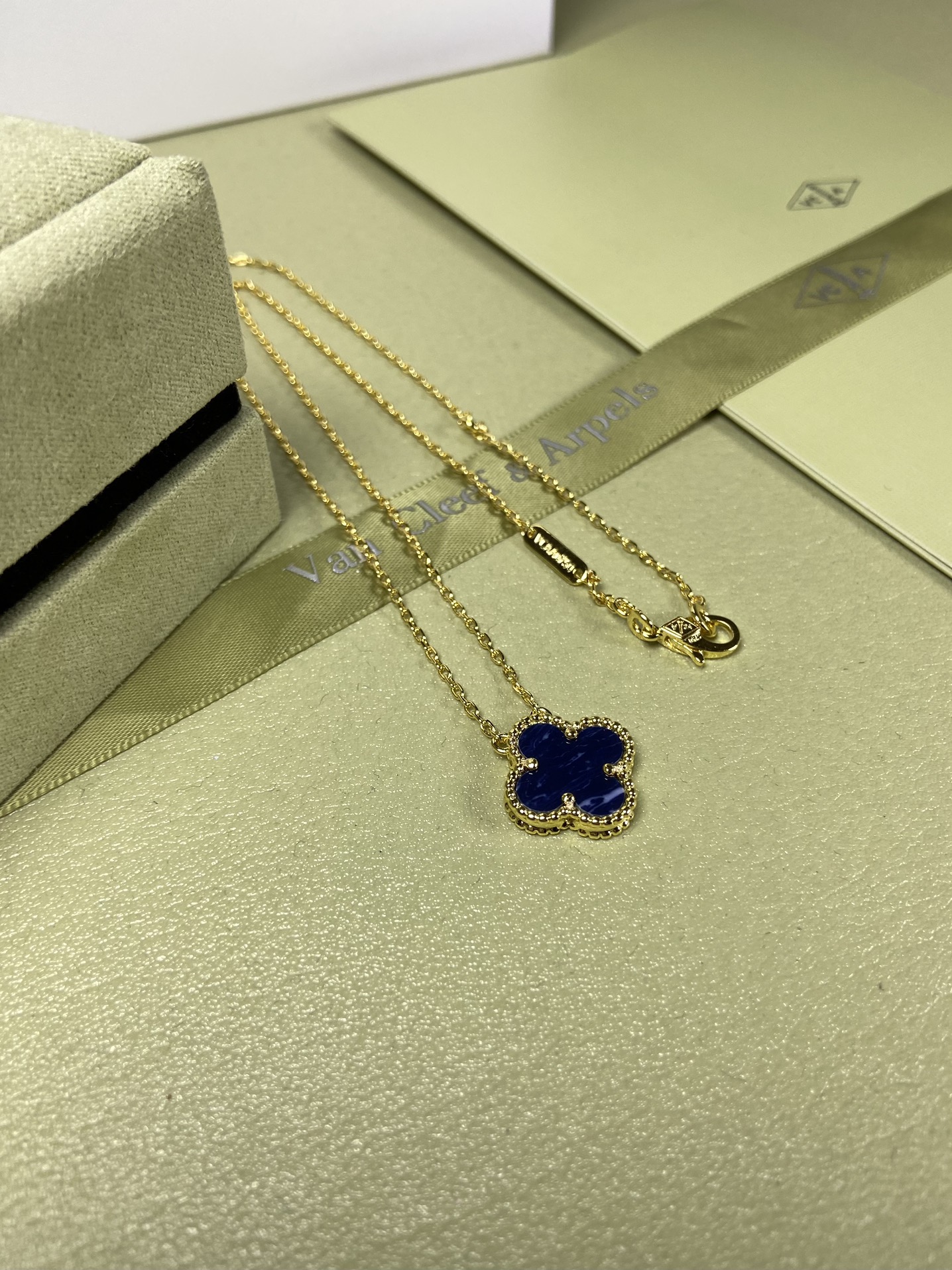 Van Cleef & Arpels Peter blue four-leaf clover necklace