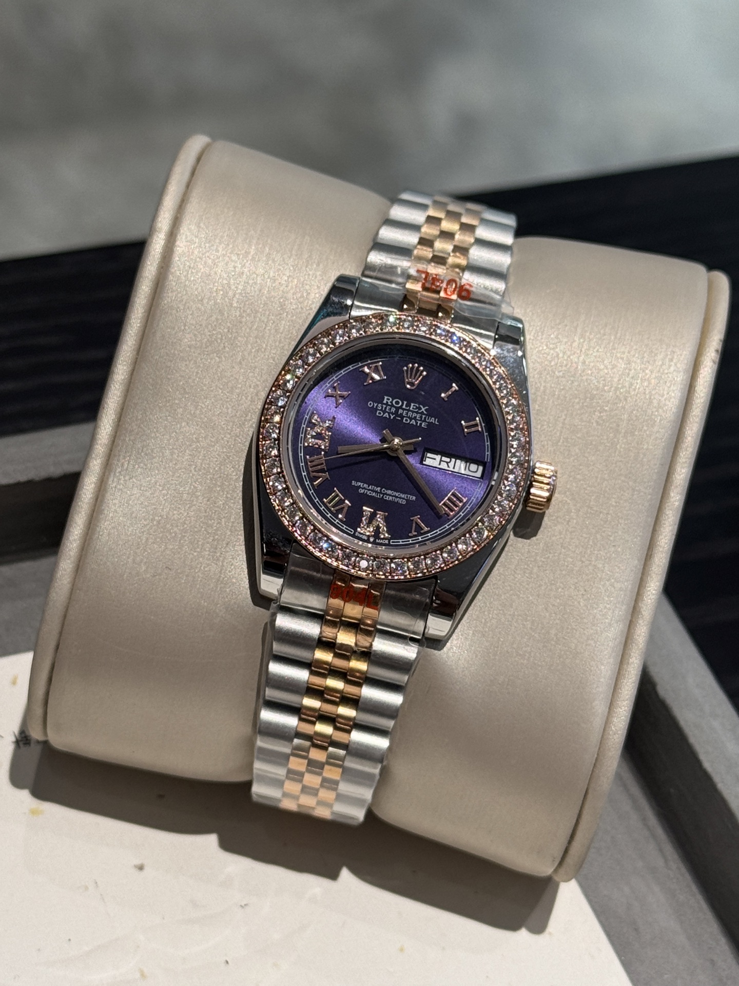 The Rolex Datejust classic women's solid steel with original press-buckle imported movement