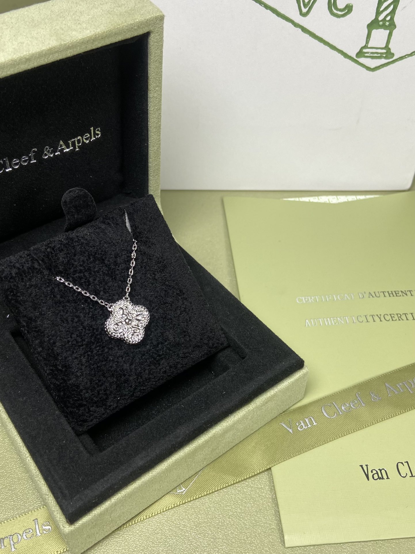 Van Cleef & Arpels gilded four-leaf clover necklace