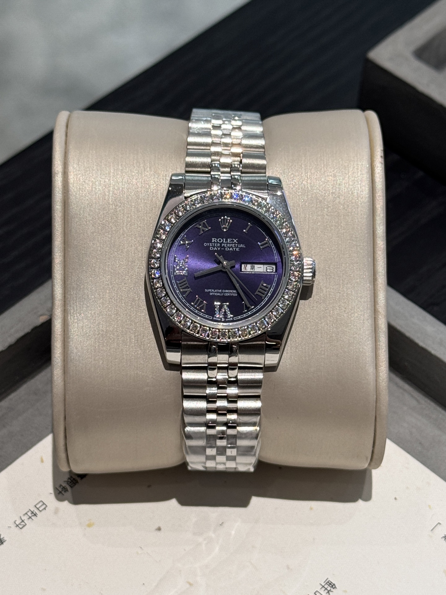 The Rolex Datejust classic women's solid steel with original press-buckle imported movement