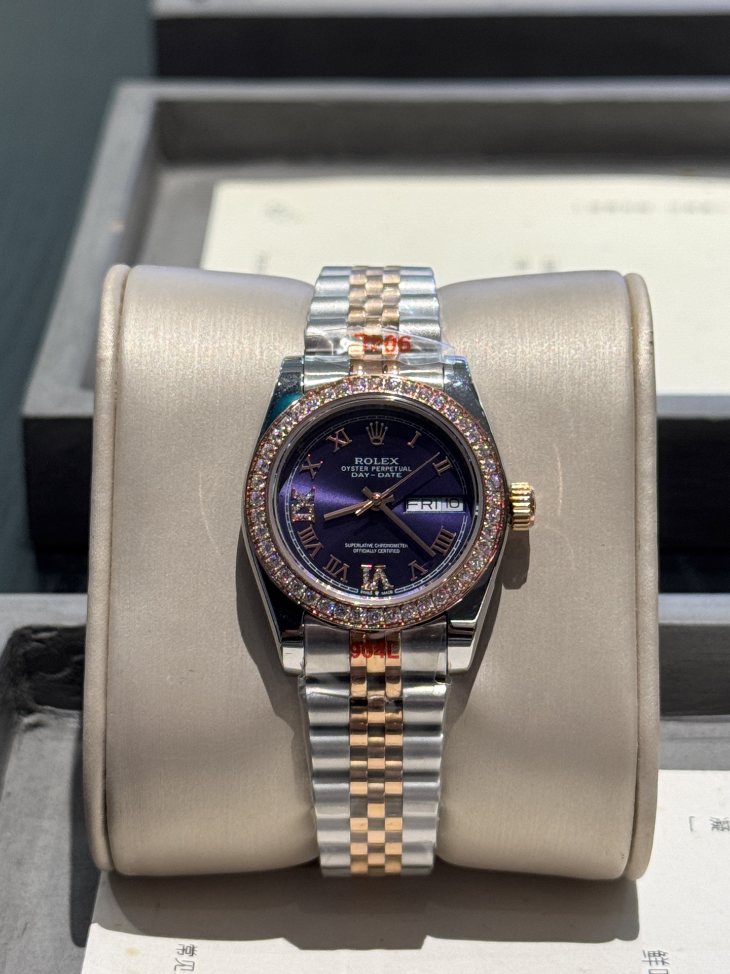 The Rolex Datejust classic women's solid steel with original press-buckle imported movement