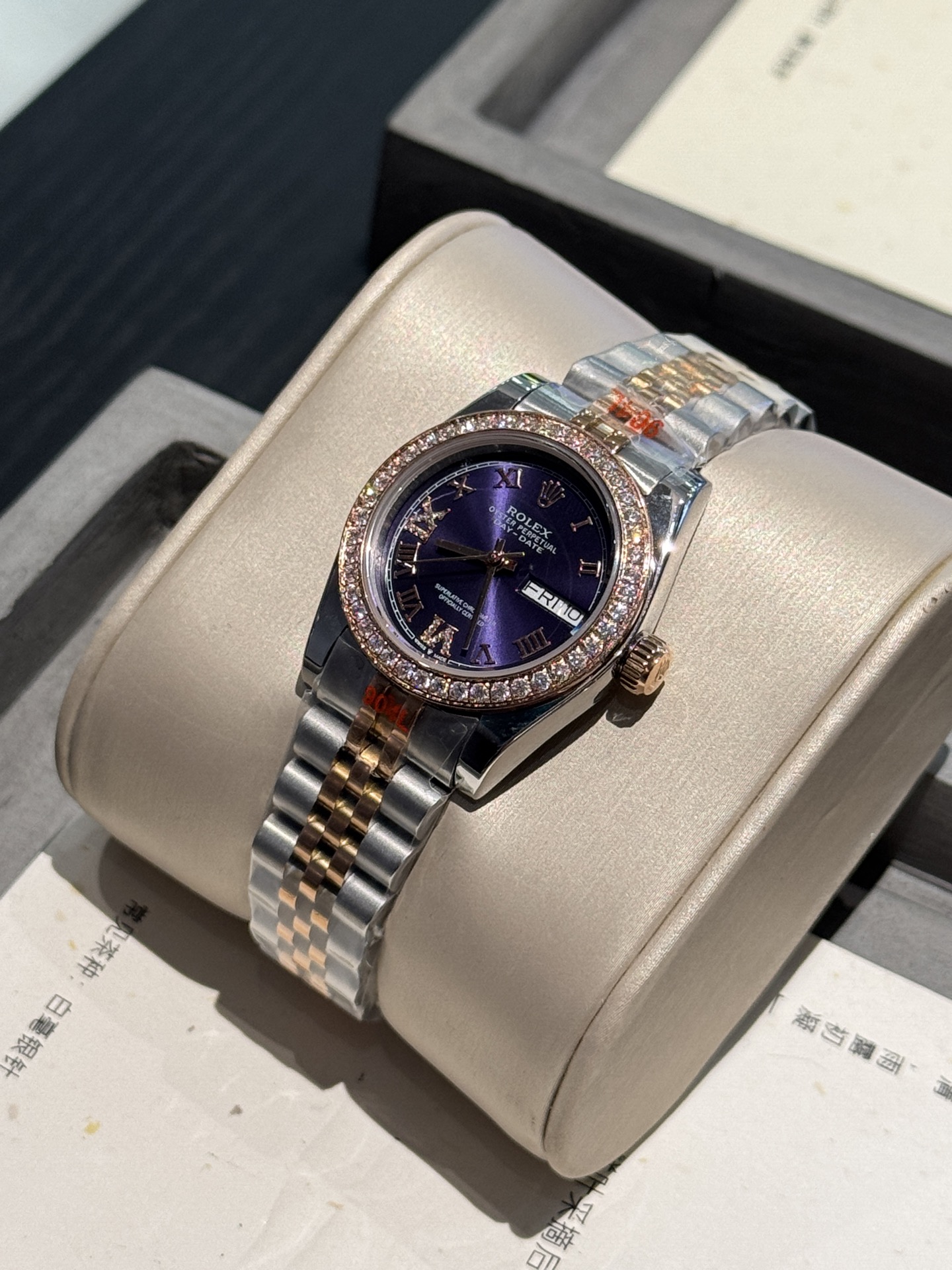 The Rolex Datejust classic women's solid steel with original press-buckle imported movement