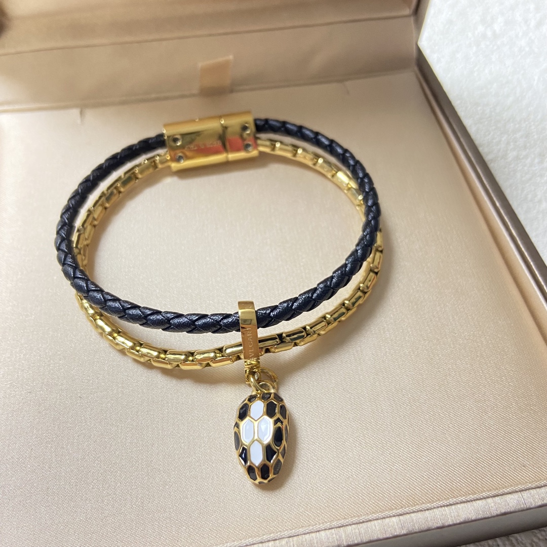 Bulgari Leather Rope New snake scalp rope bracelet
