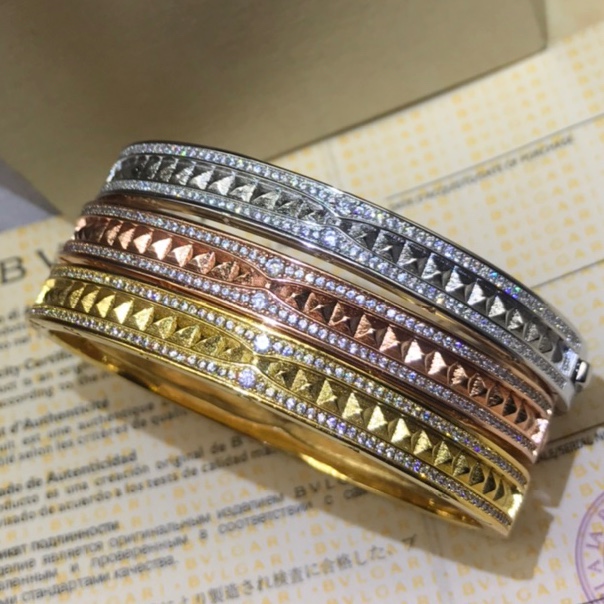 Bulgari bracelet New angular two-row diamond bracelet