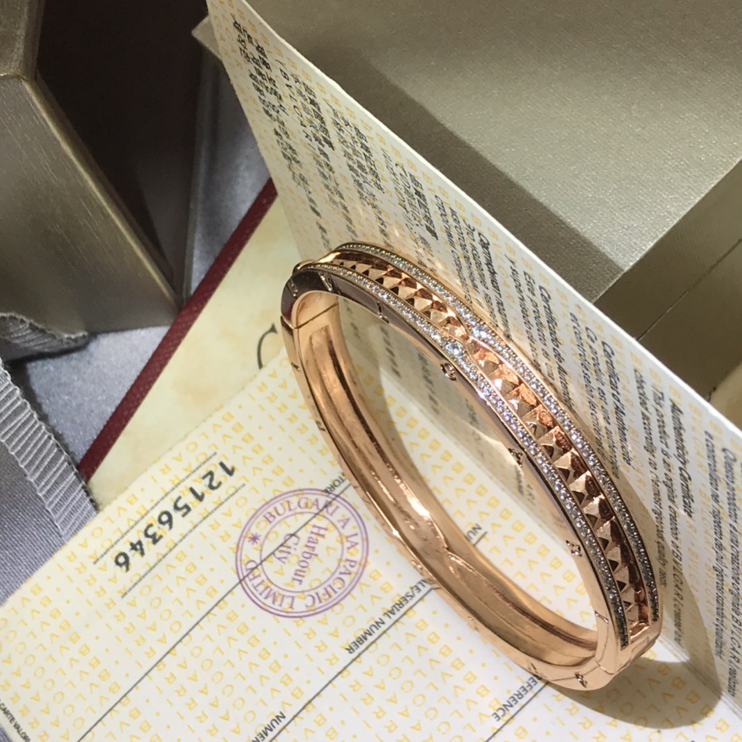 Bulgari bracelet New angular two-row diamond bracelet