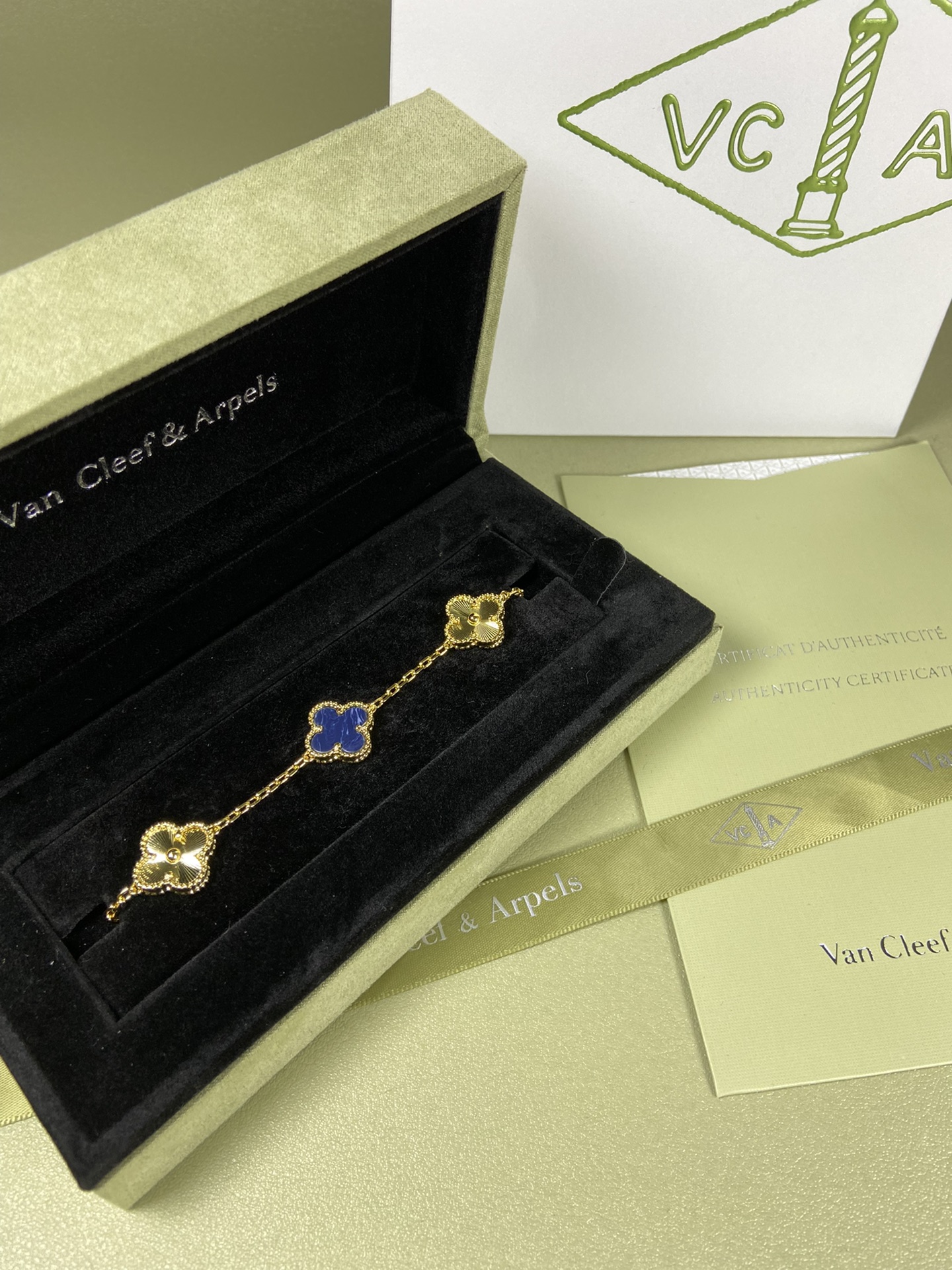 Van Cleef & Arpels Peter blue four-leaf clover bracelet