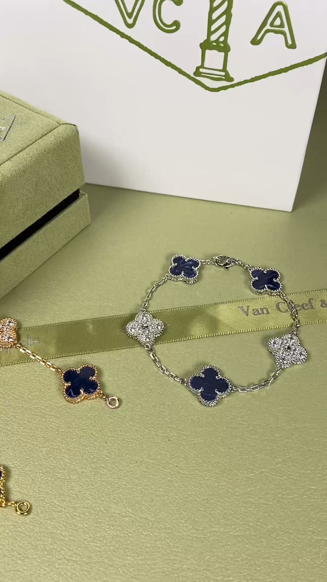Van Cleef & Arpels Peter blue four-leaf clover bracelet