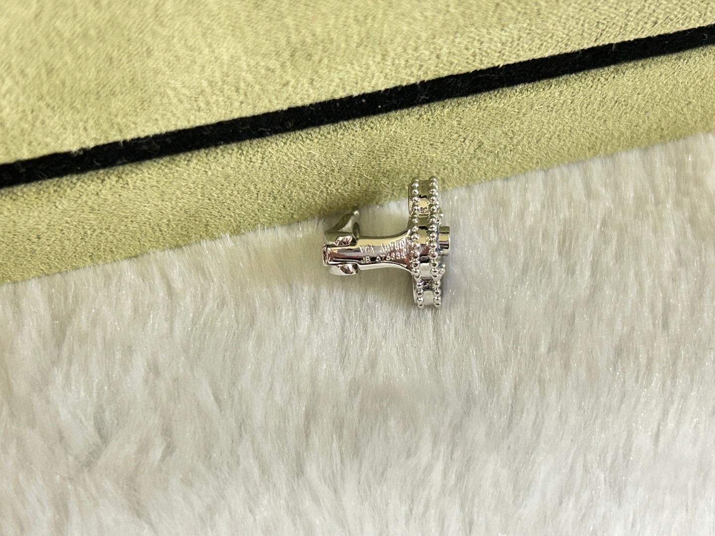 Van Cleef & Arpels pink mother-of-pearl four-leaf clover stud earrings