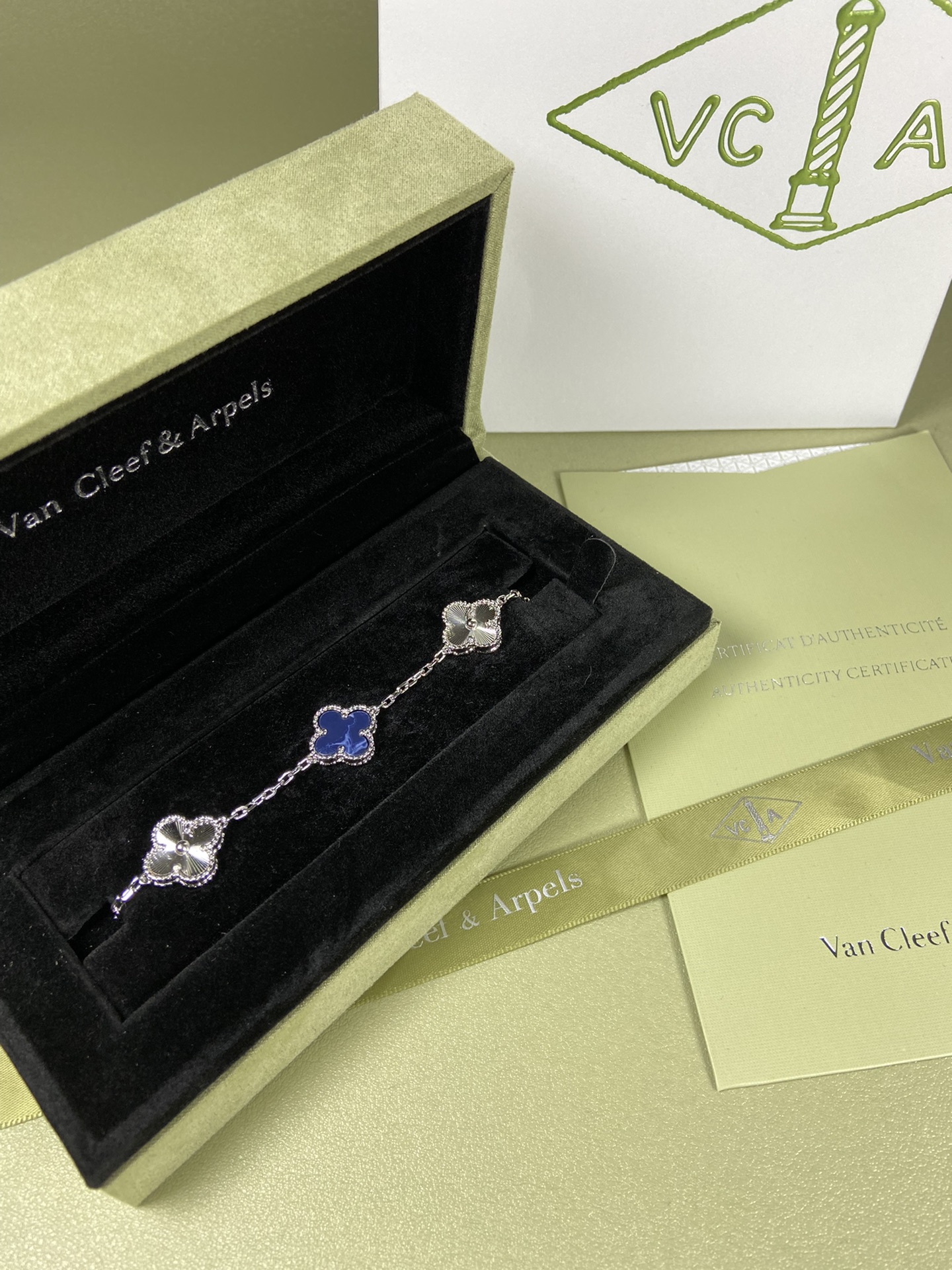 Van Cleef & Arpels Peter blue four-leaf clover bracelet