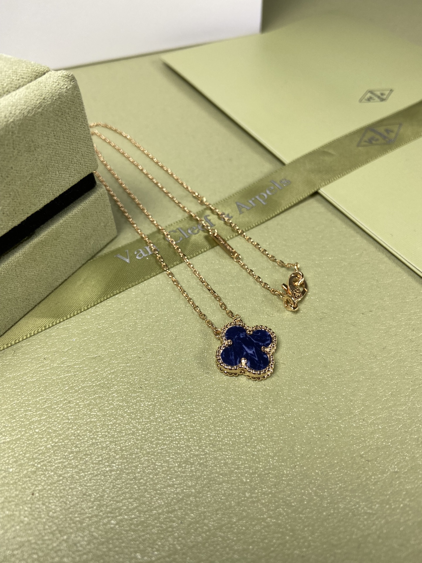Van Cleef & Arpels Peter blue four-leaf clover necklace