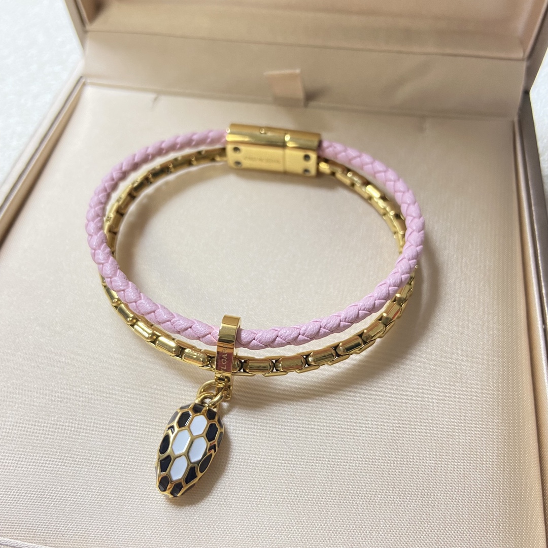 Bulgari Leather Rope New snake scalp rope bracelet