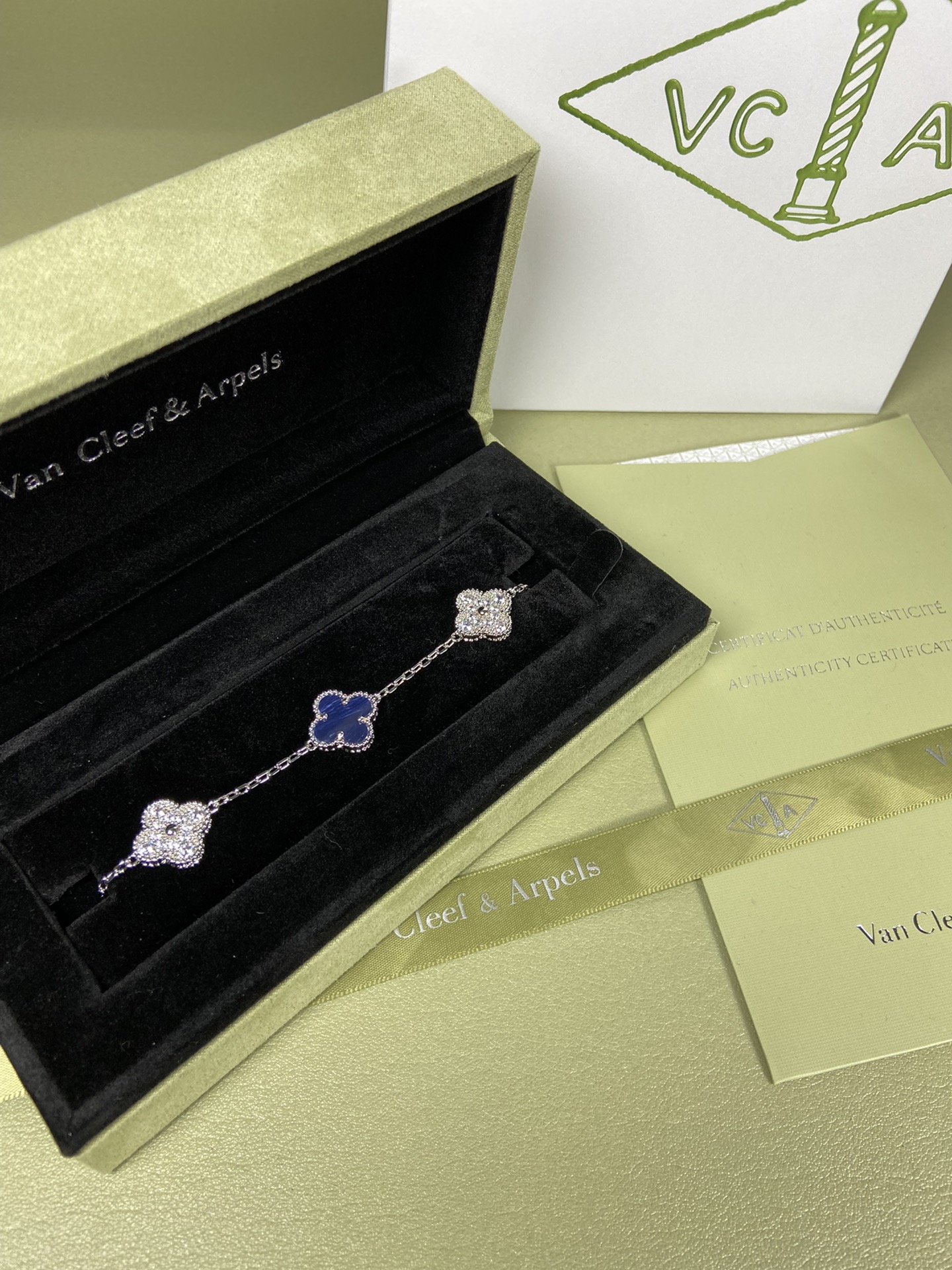 Van Cleef & Arpels Peter blue four-leaf clover bracelet