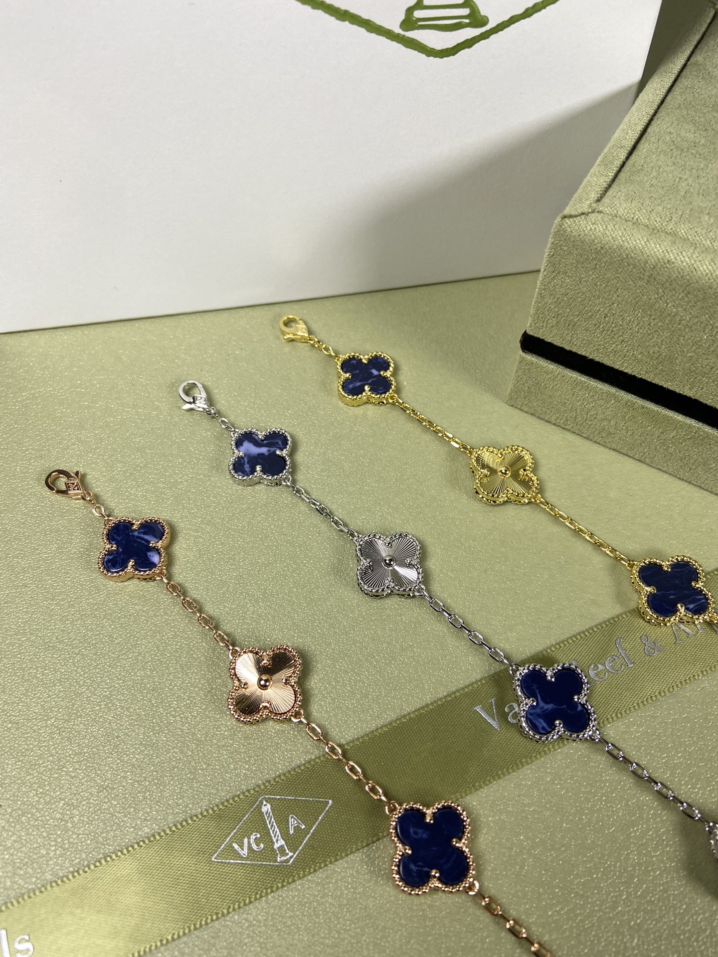 Van Cleef & Arpels Peter blue four-leaf clover bracelet