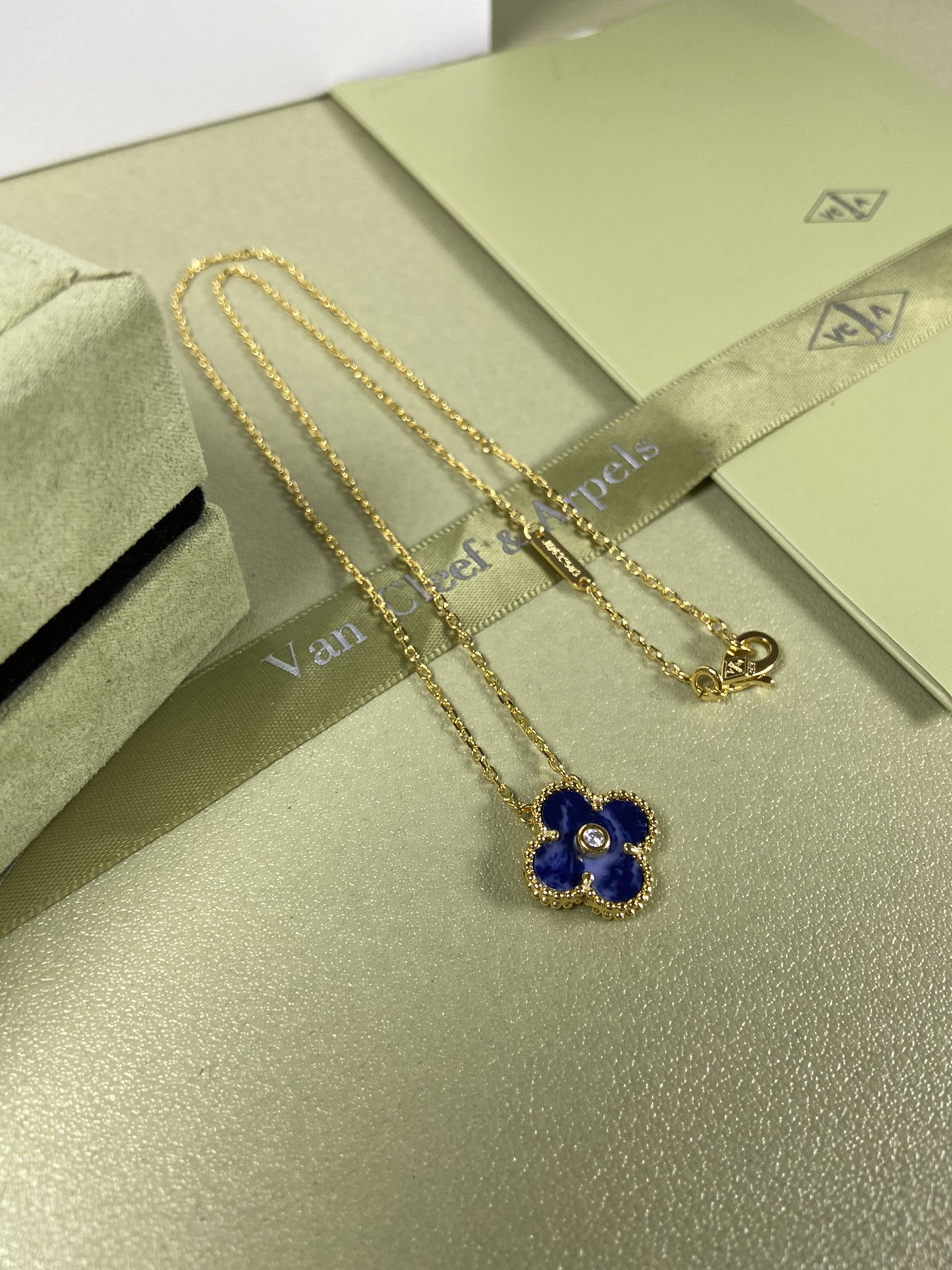 Van Cleef & Arpels Peter blue four-leaf clover necklace