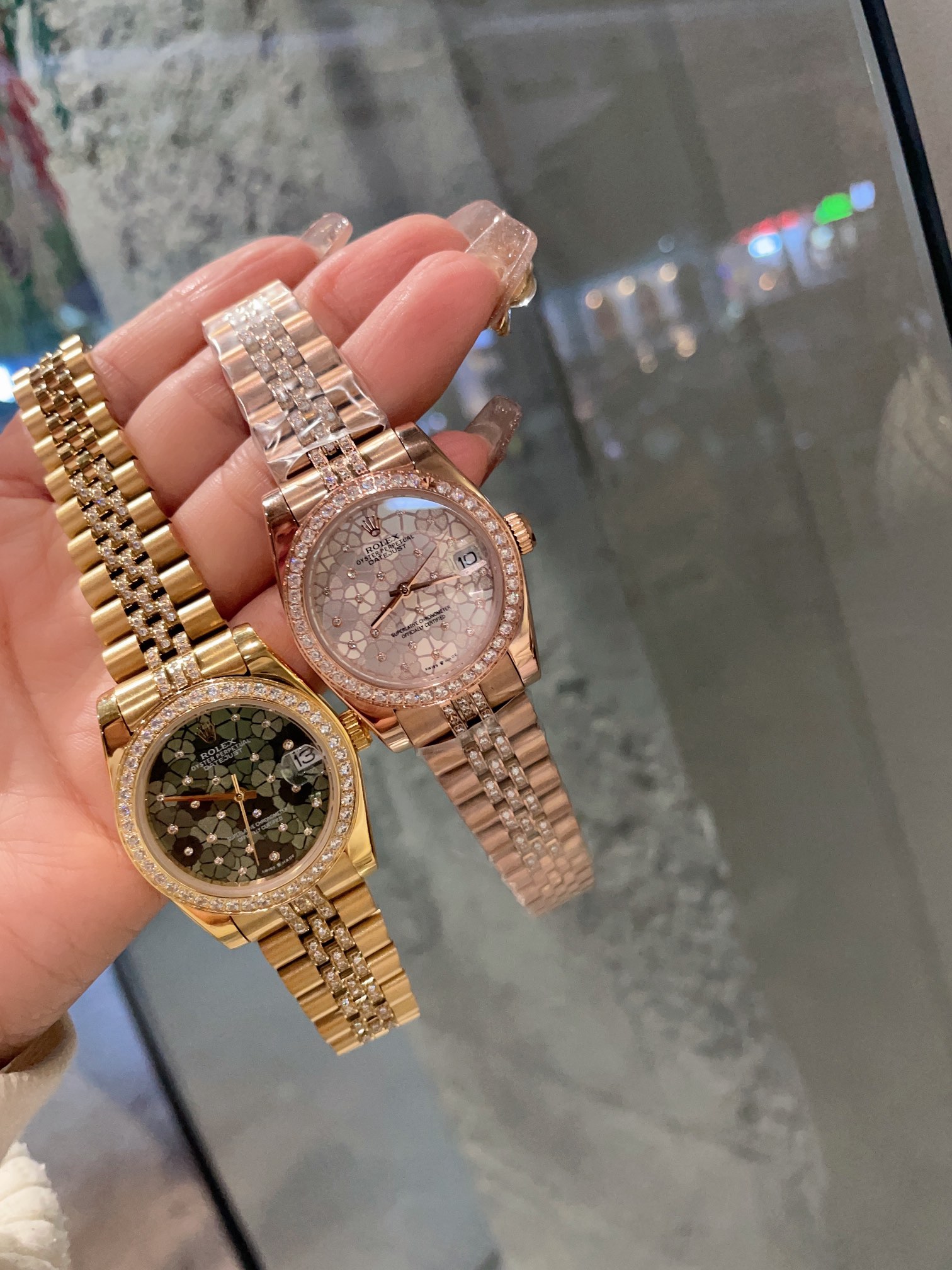 Rolex Diary Women's Classic Solid Five-Bead Steel Strap - Original Press-Buckle