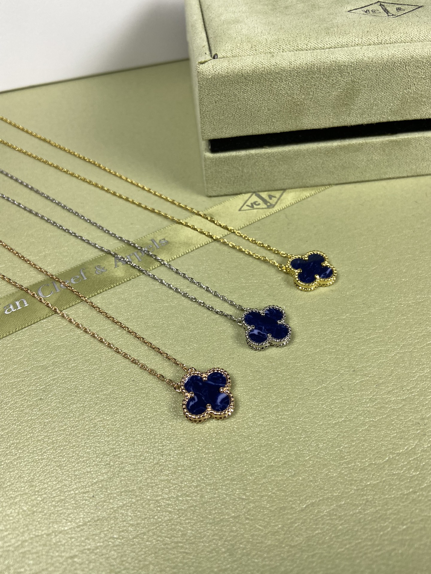 Van Cleef & Arpels Peter blue four-leaf clover necklace