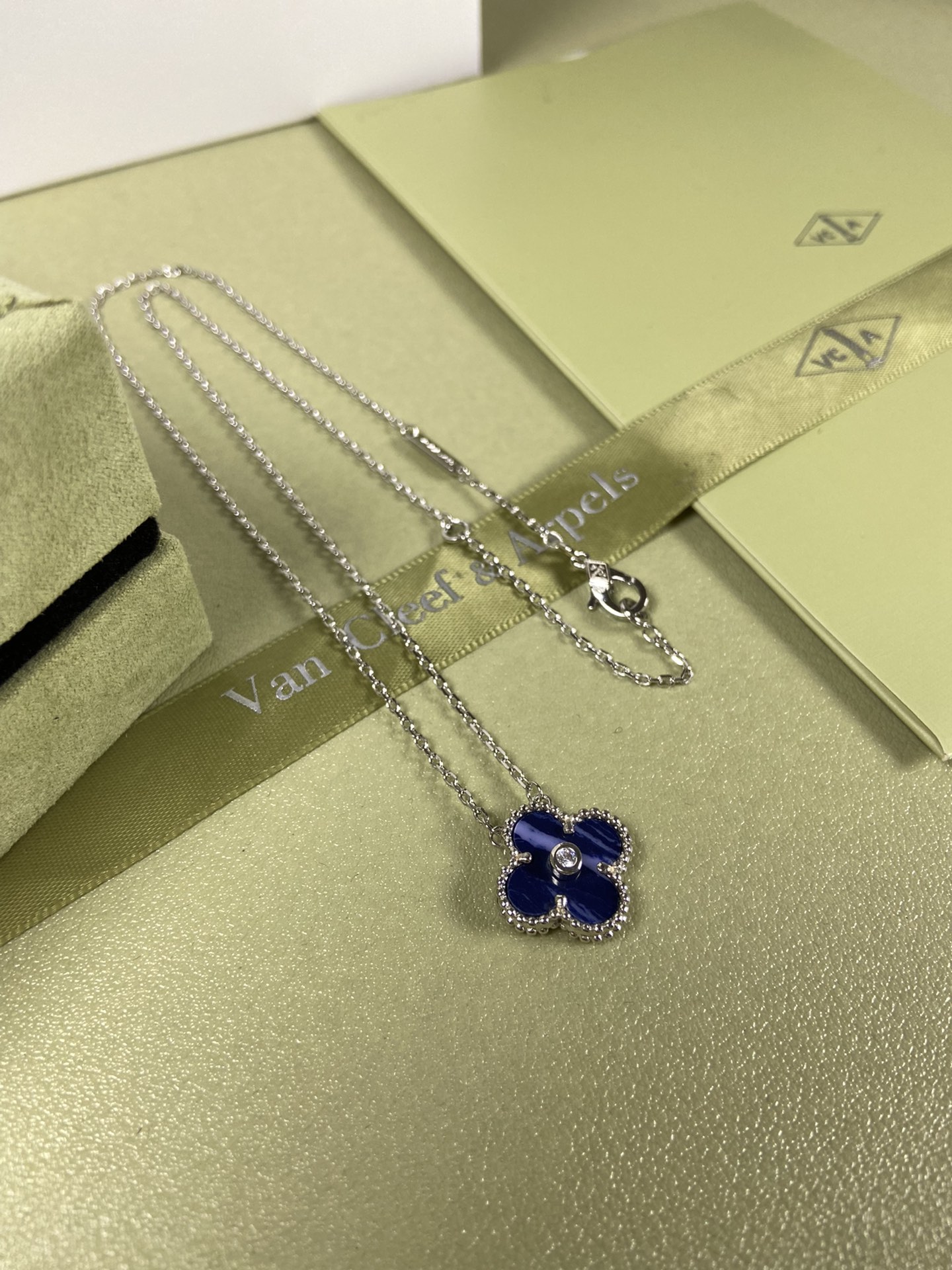 Van Cleef & Arpels Peter blue four-leaf clover necklace