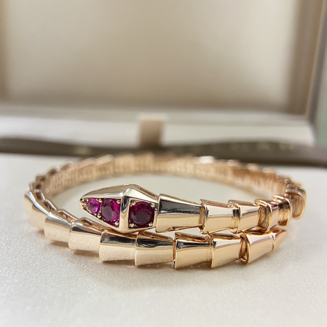 Bulgari Bracelet New pink diamond snake bracelet
