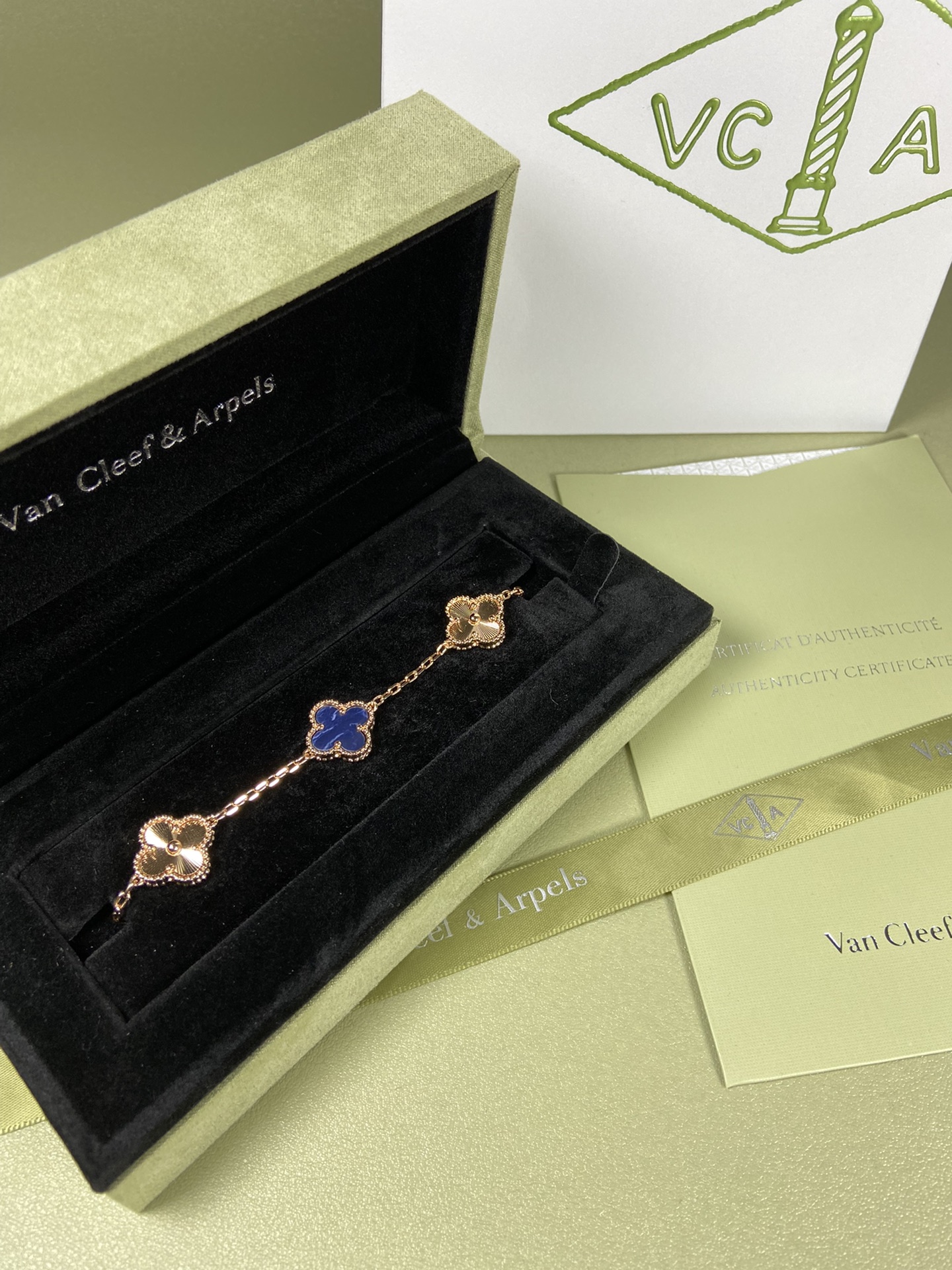 Van Cleef & Arpels Peter blue four-leaf clover bracelet