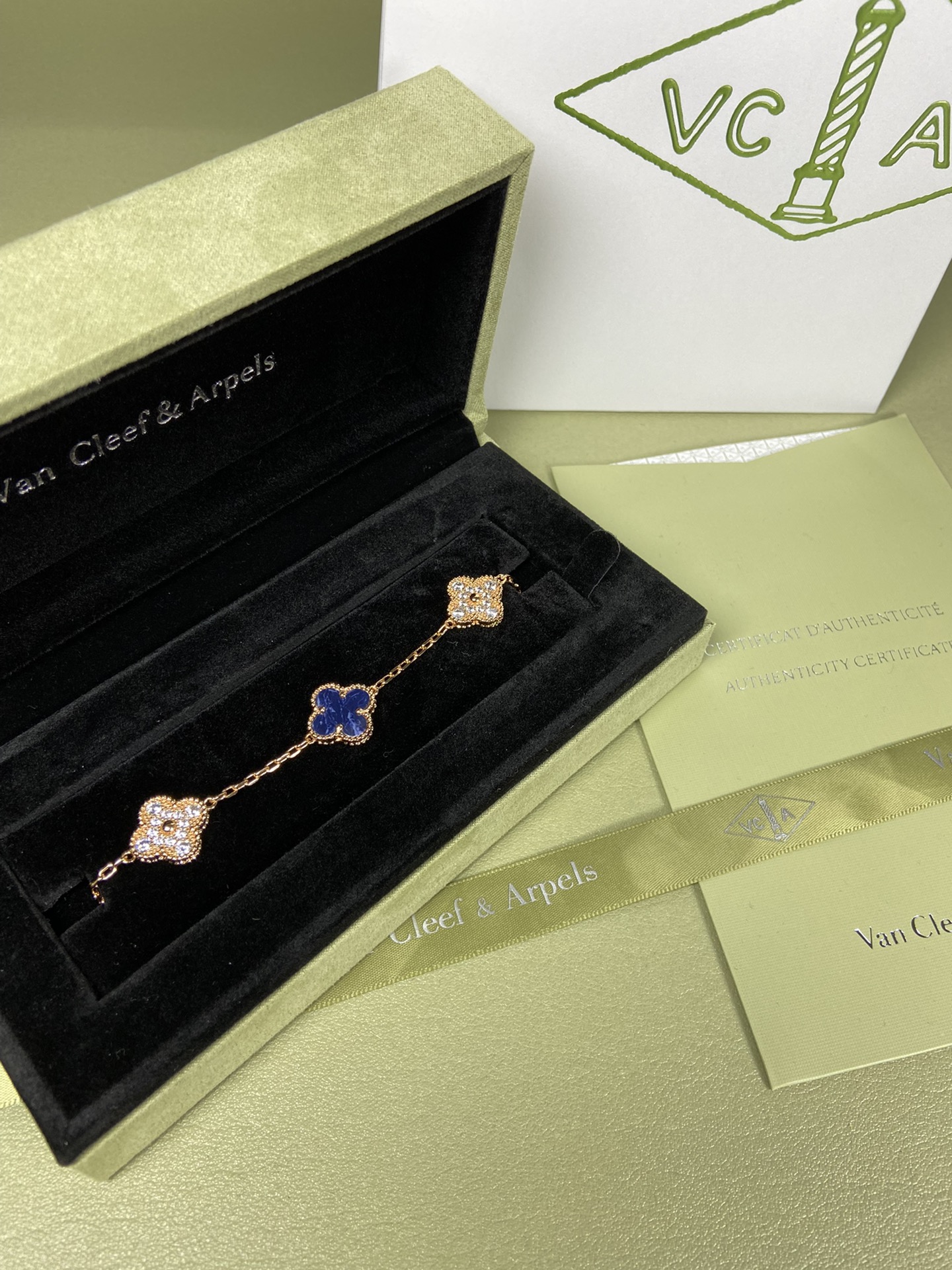 Van Cleef & Arpels Peter blue four-leaf clover bracelet