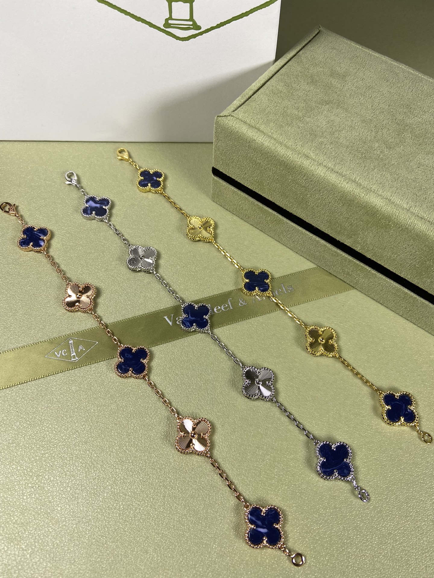 Van Cleef & Arpels Peter blue four-leaf clover bracelet