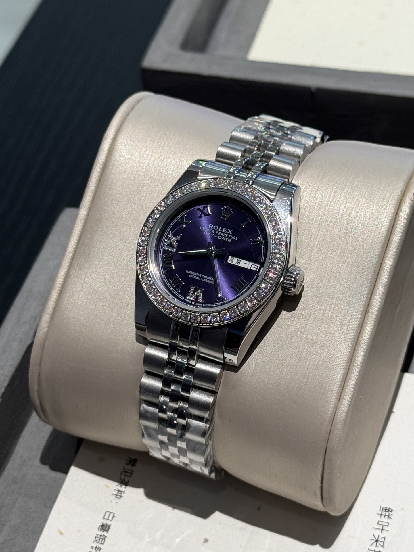 The Rolex Datejust classic women's solid steel with original press-buckle imported movement