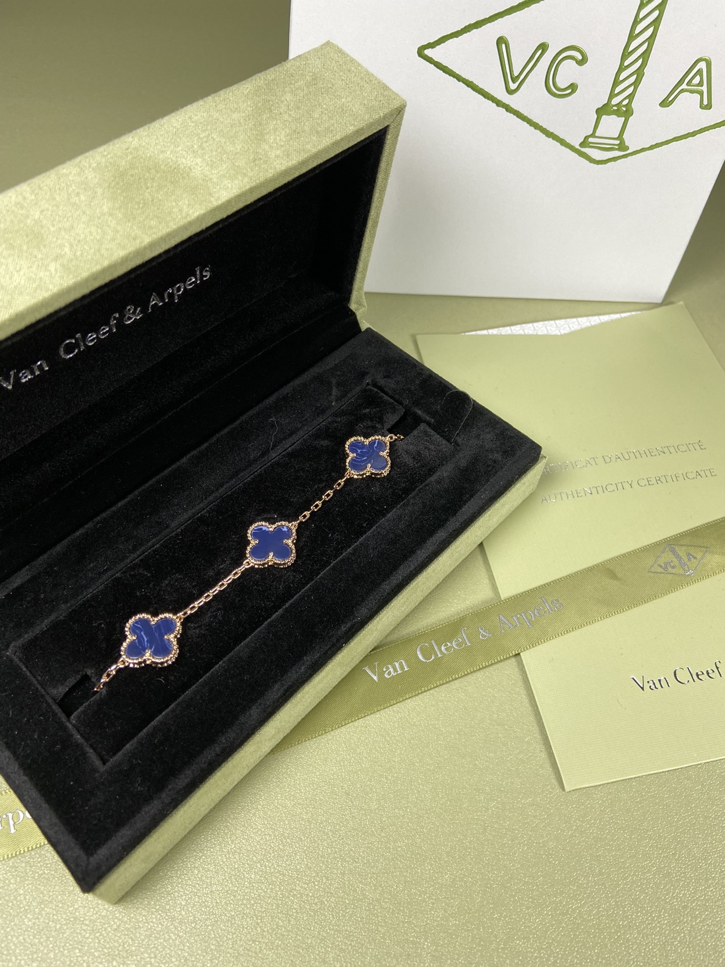 Van Cleef & Arpels Peter blue four-leaf clover bracelet