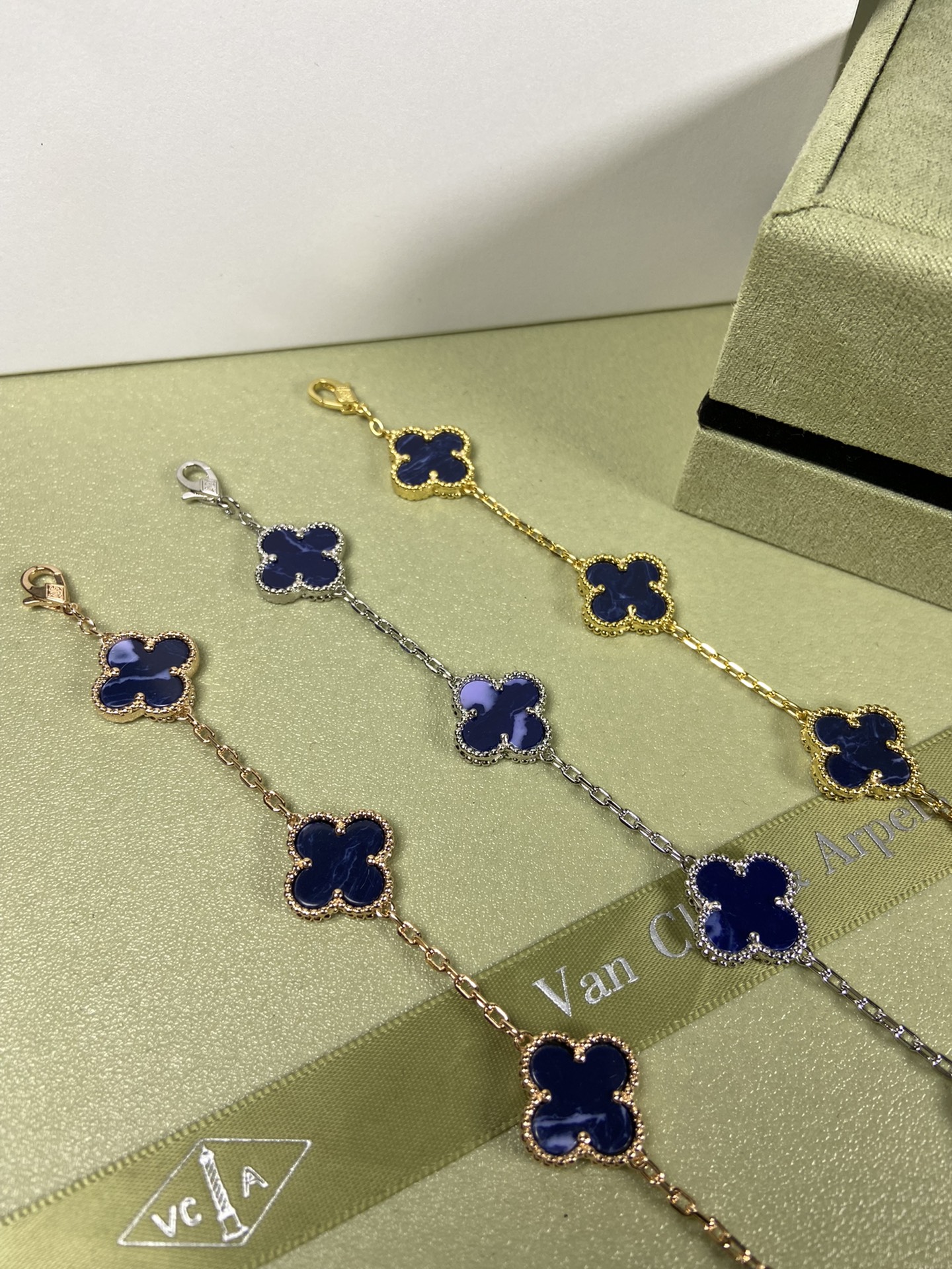 Van Cleef & Arpels Peter blue four-leaf clover bracelet