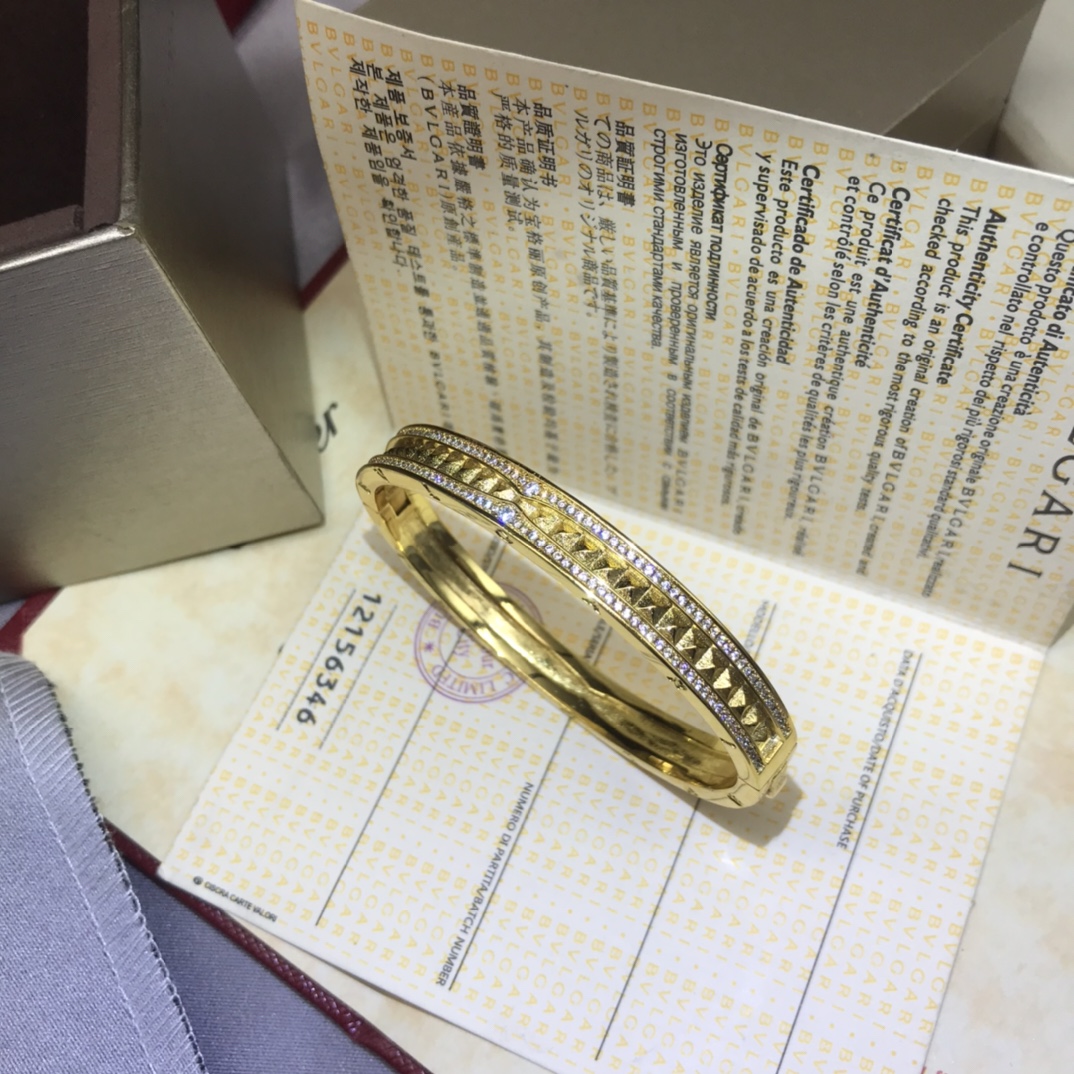 Bulgari bracelet New angular two-row diamond bracelet
