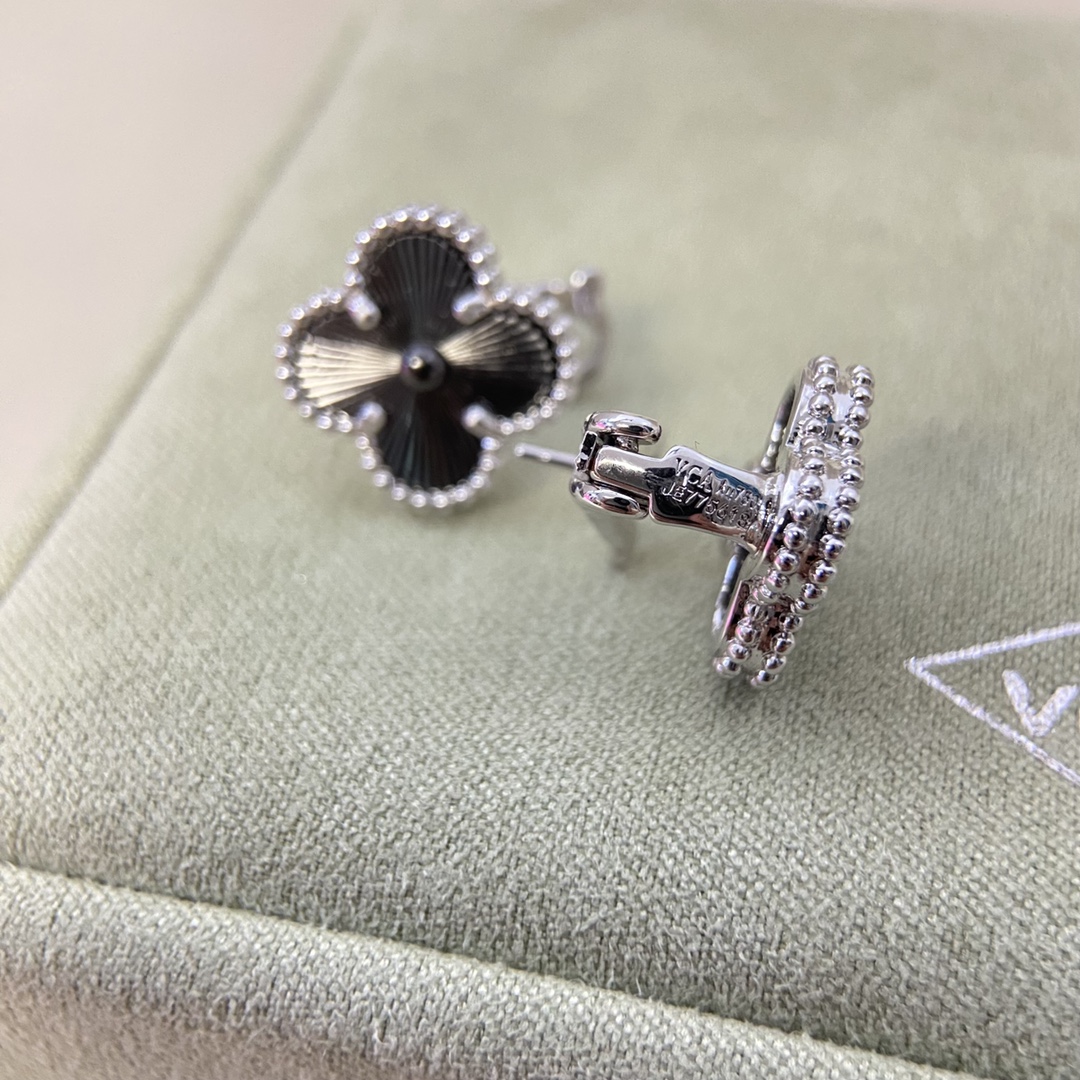 Van Cleef & Arpels Laser Cut Four-Leaf Clover Earrings