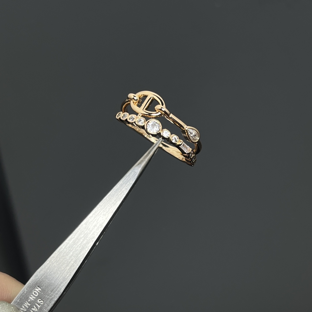 Hermes Rings New Rings with Diamond Pig Nose Rings