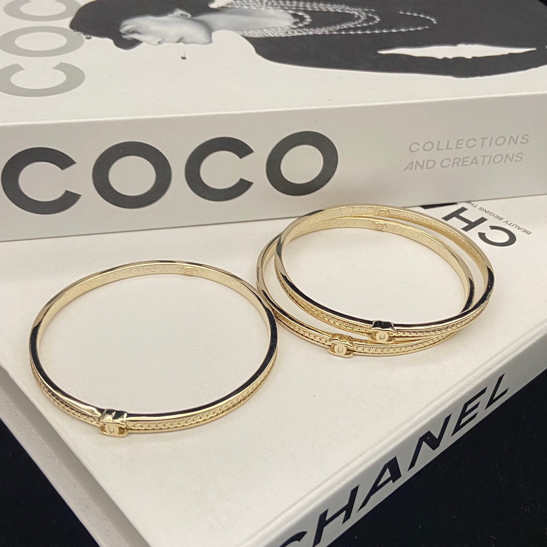 Chanel Double C snake bone three-ring bracelet 2 colors (set of 3)