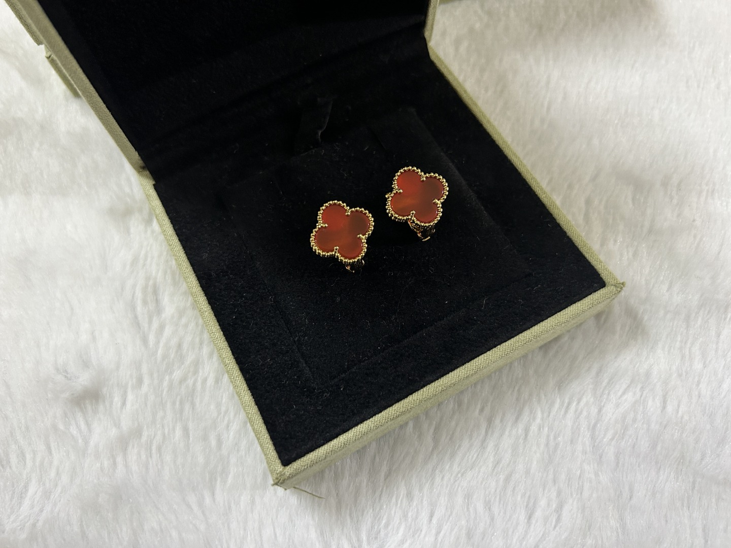 Van Cleef & Arpels Red Carnelian Earrings