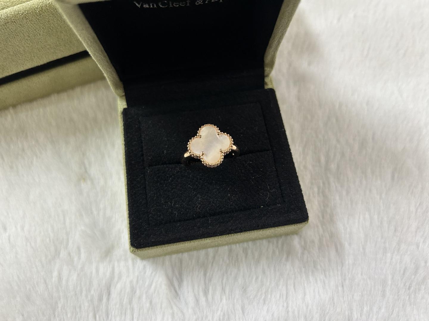 Van Cleef & Arpels White Mother-of-Pearl Ring
