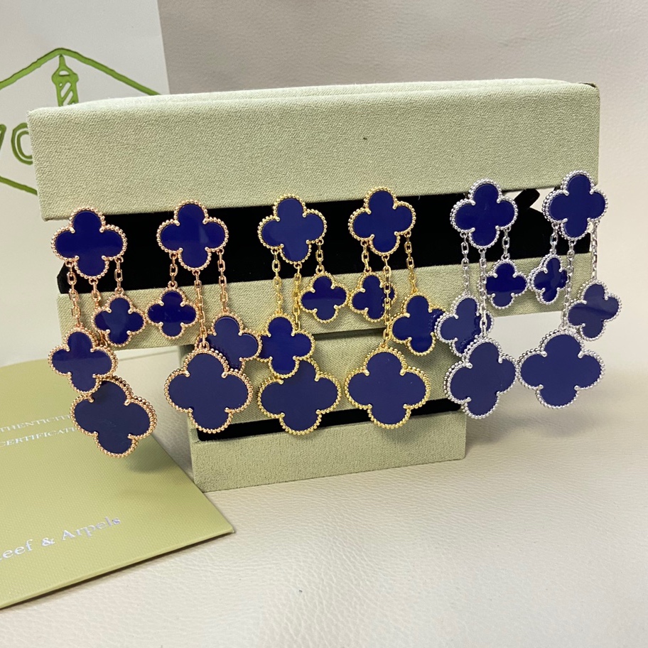 Van Cleef & Arpels Lapis Lazuli Clover Earrings