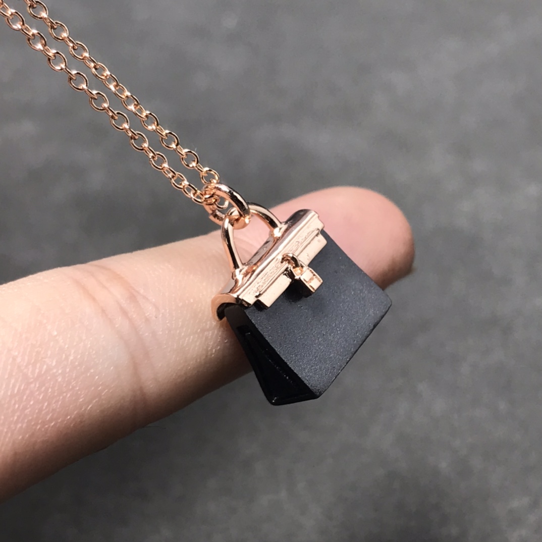 Hermes necklace New Black Warrior Bag Necklace