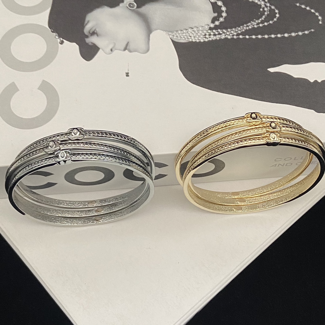 Chanel Double C snake bone three-ring bracelet 2 colors (set of 3)