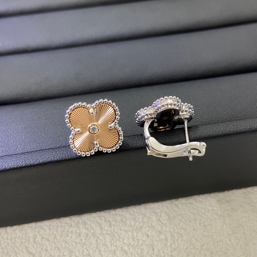 Van Cleef & Arpels Laser Cut Four-Leaf Clover Earrings