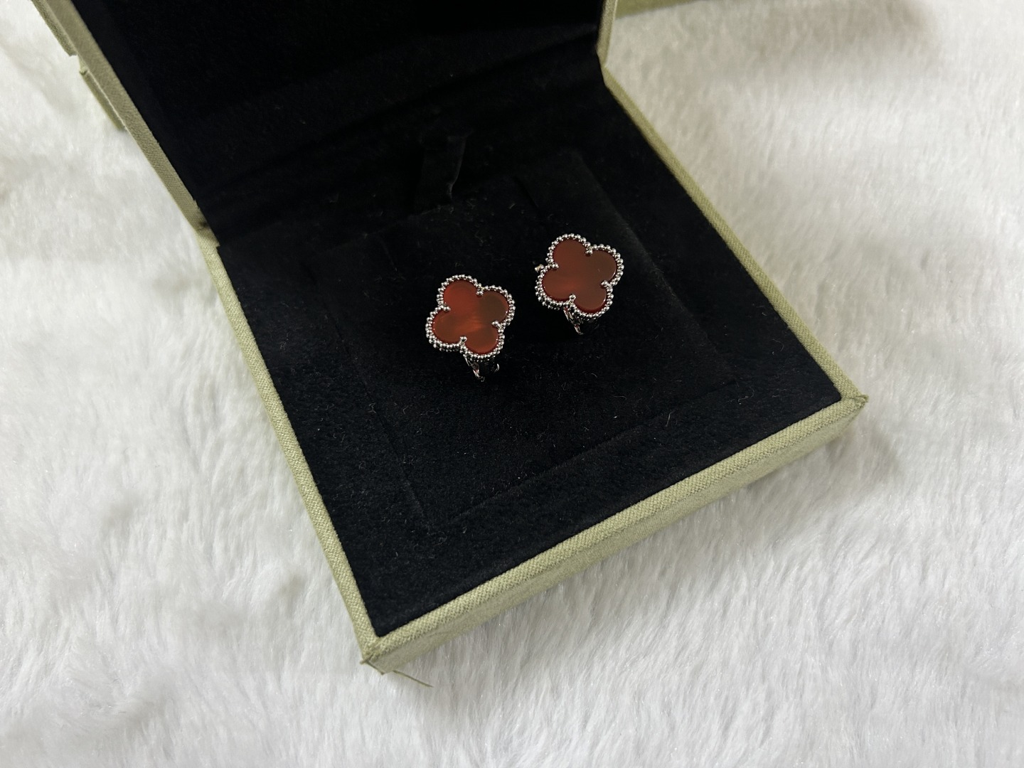 Van Cleef & Arpels Red Carnelian Earrings