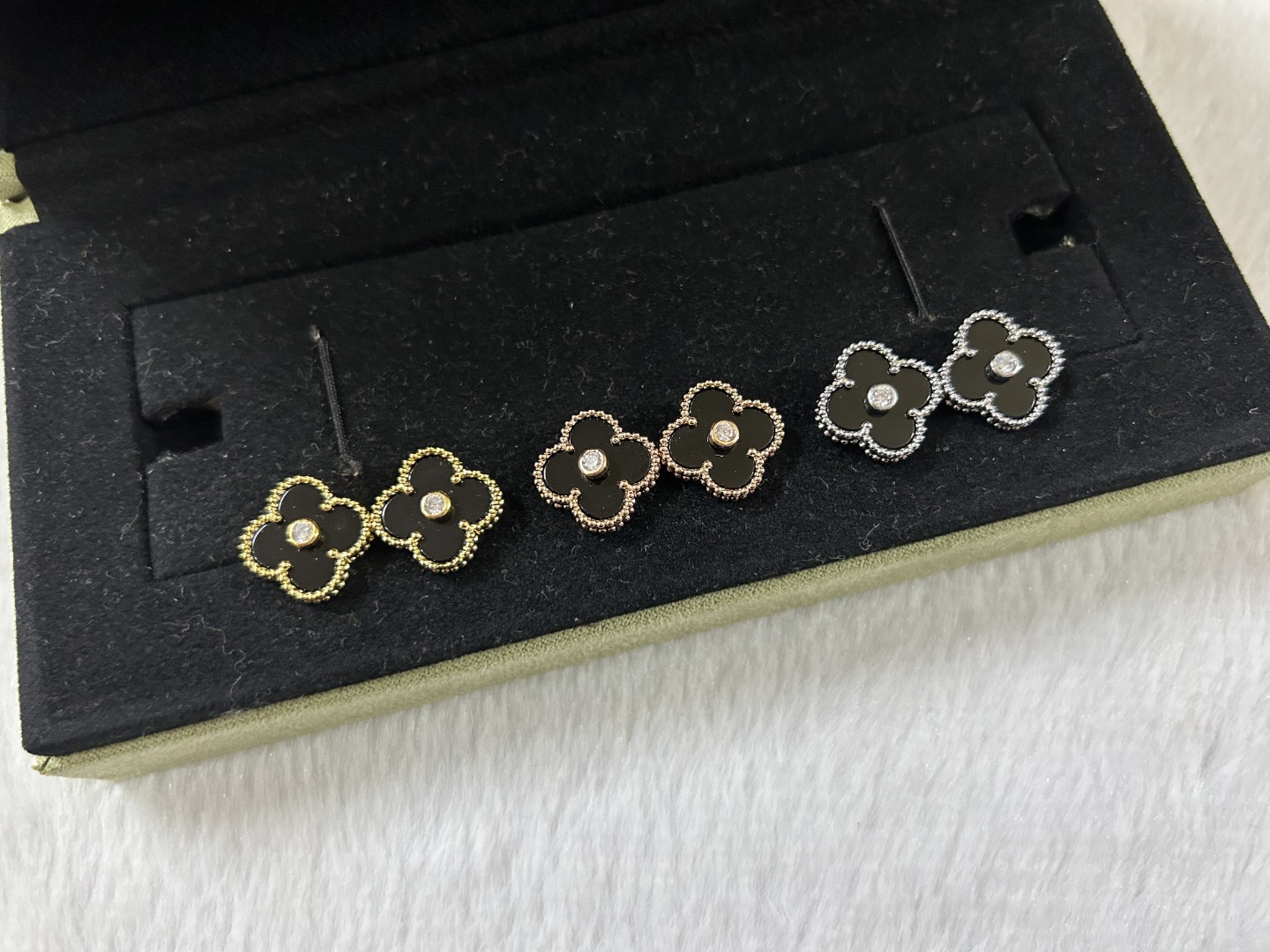 Van Cleef & Arpels Black Onyx Clover Earrings