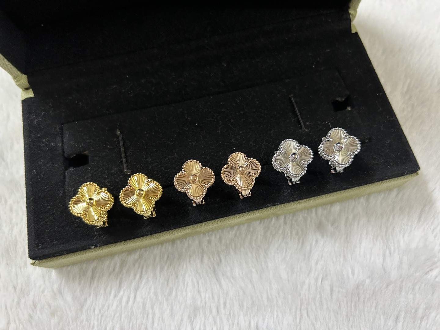 Van Cleef & Arpels Laser Cut Four-Leaf Clover Earrings